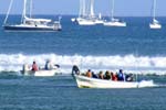 The water taxi's were very busy