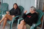 Patsy and Lenna enjoying a cocktail on the deck